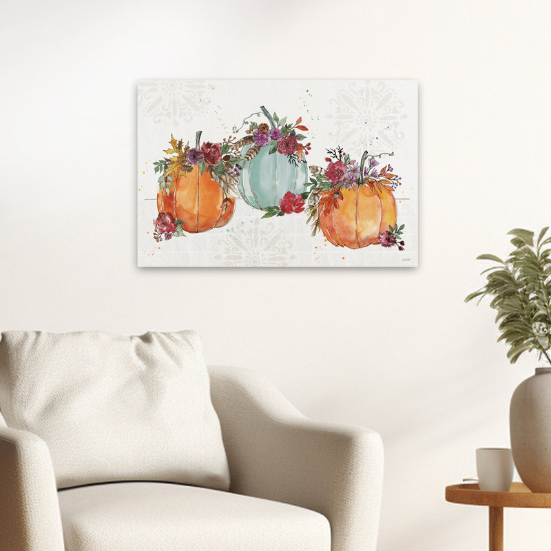 Spooky Style II - Glands d'automne, baies, art bleu, H 16 po x l 24 po
