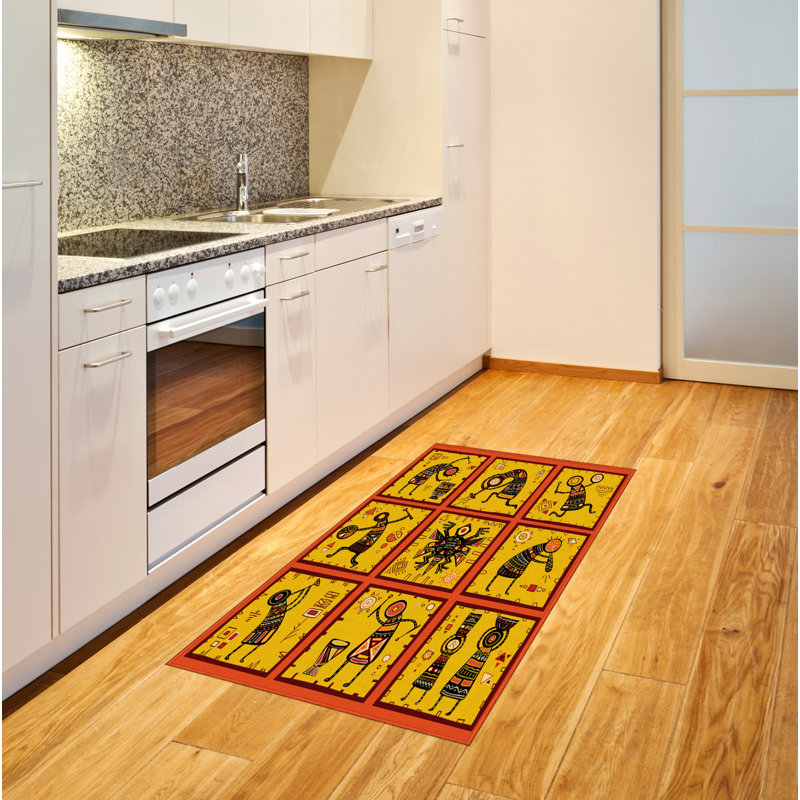 Tapis décoratif orange à haute densité de fibres longues en polyester, Rectangle— 4 pi x 5 pi 8 po