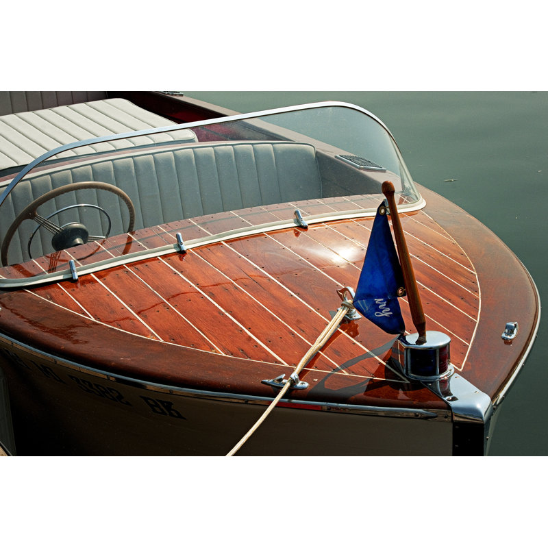Antique Boating III by Danny Head - Print on Canvas, 81cm H x 122cm W, Black Floater Framed