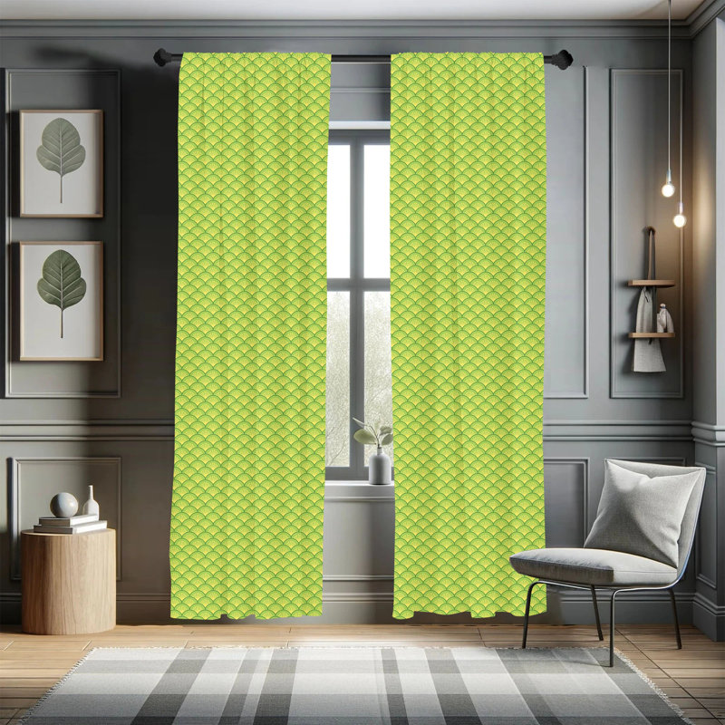 Geometric Semi-Sheer Rod Pocket Sliding Panel, 28" x 84"