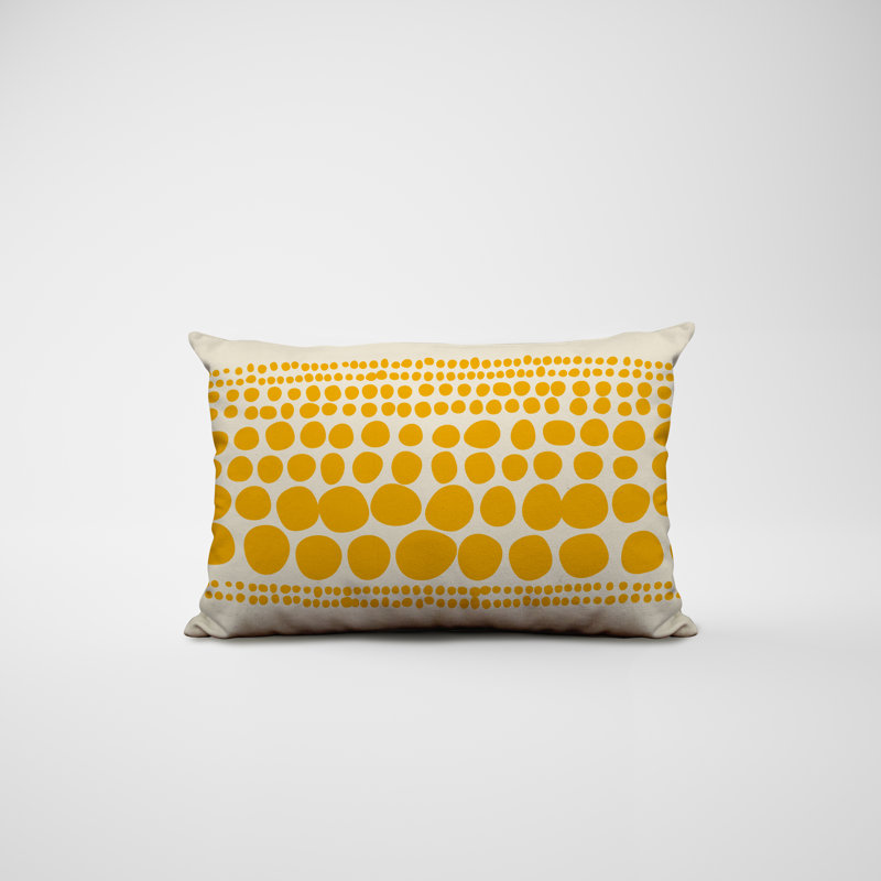 Ikom Polyester/Polyester Blend Lumbar Rectangular Indoor/Outdoor Pillow Cover & Insert, Yellow
