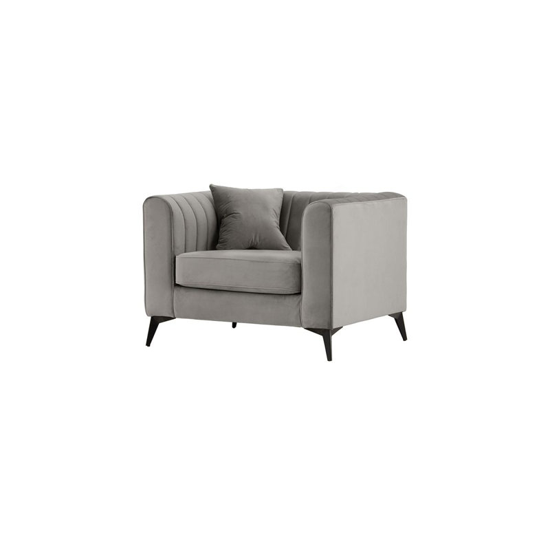 Upholstered Armchair, Light Grey