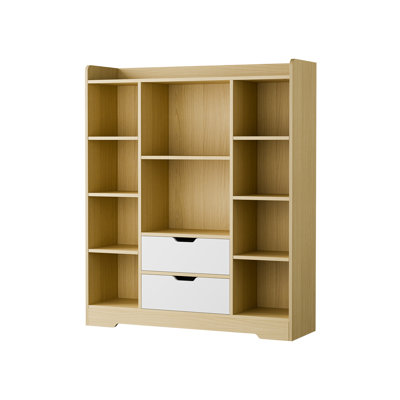 Achnas 39" W x 47" H Storage Bookcase with 10 Cubes and 2 Drawers