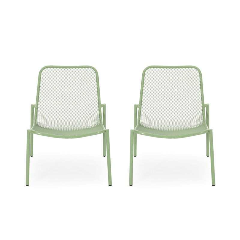Stackable Outdoor Chair, Modern, Mesh Seating, Iron, 26.05"W X 22.54"D 26.05"H Chairs For Space, , Modern Seat, Metal Frame,