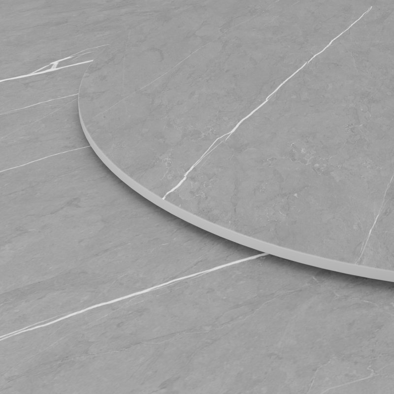 Plateau tournant rotatif à 360 ° en bois fritté Lazy Susan, H 0,47 po x L 23,6 po x l 23,6 po, Gris mat