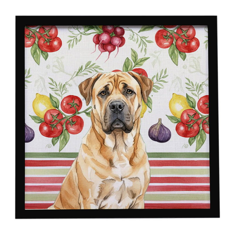 Fauve Boerboel légumes, impression sur métal encadrée