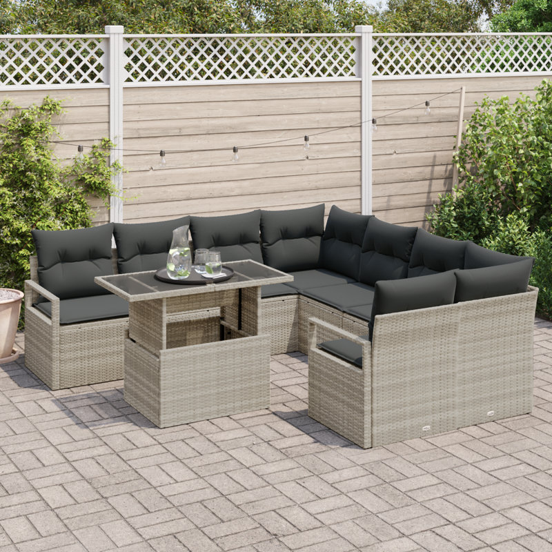 234cm Wide Patio Sofa with Cushions