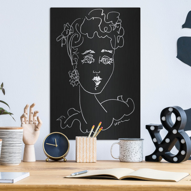 «Ivy Bronx» «Face Noir» par Holly Wojhan, art mural en métal, H 16 po x l 12 po