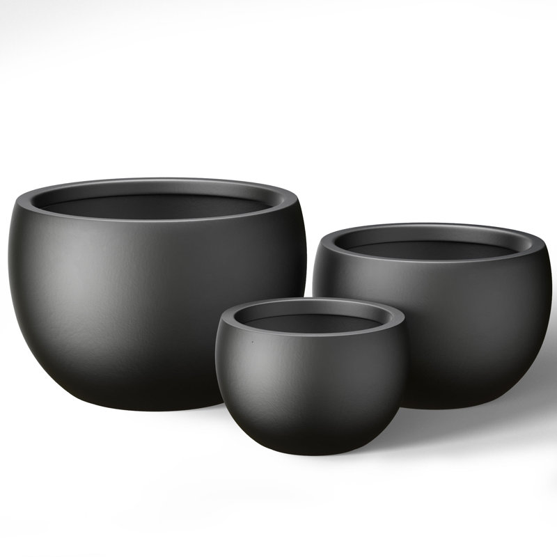 Amethy Handmade Pot Planter, Charcoal Black