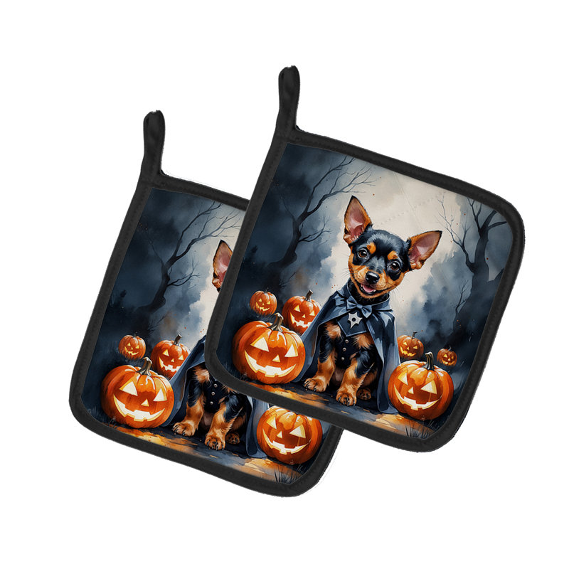 Paire de mini-chiots pinscher d'Halloween