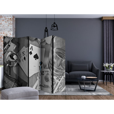 Desalvo 225cm W x 172cm H 5 - Panel Solid Wood Folding Room Divider