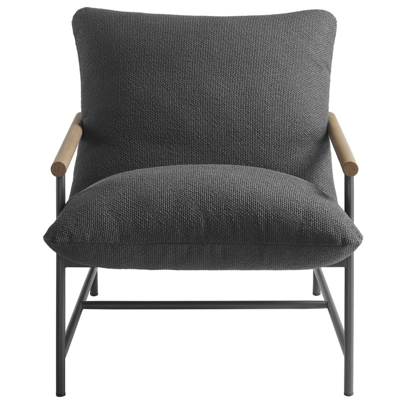 Raya Outdoor Patio Boucle Sling Lounge Chair, Charcoal