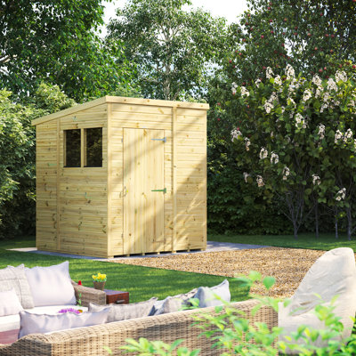 Powersheds 6 x 6ft Premium Pressure Treated Timber Pent Garden Shed