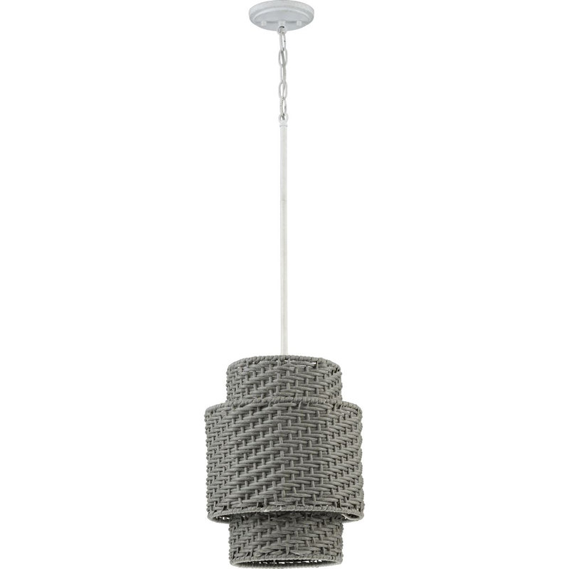 Luminaire suspendu d'extérieur blanc 1 lumière H 16,6 po Duval Cottage