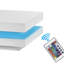 Charvez White Square High Gloss Coffee Table With 360° Rotating Top With 16-Color LED Light Tea Table-786605657
