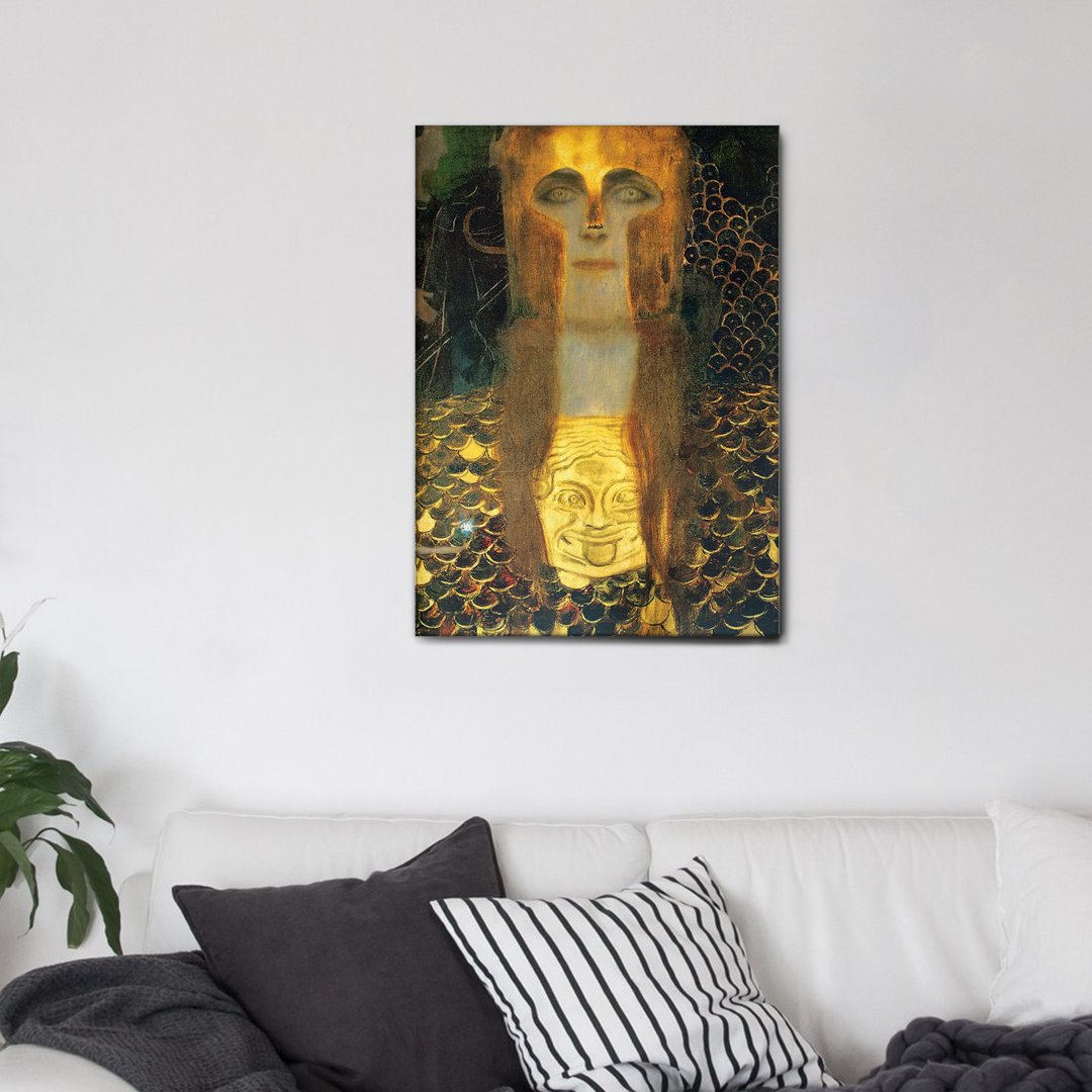 Kunstdruck Nahaufnahme der Pallas Athene von Gustav Klimt