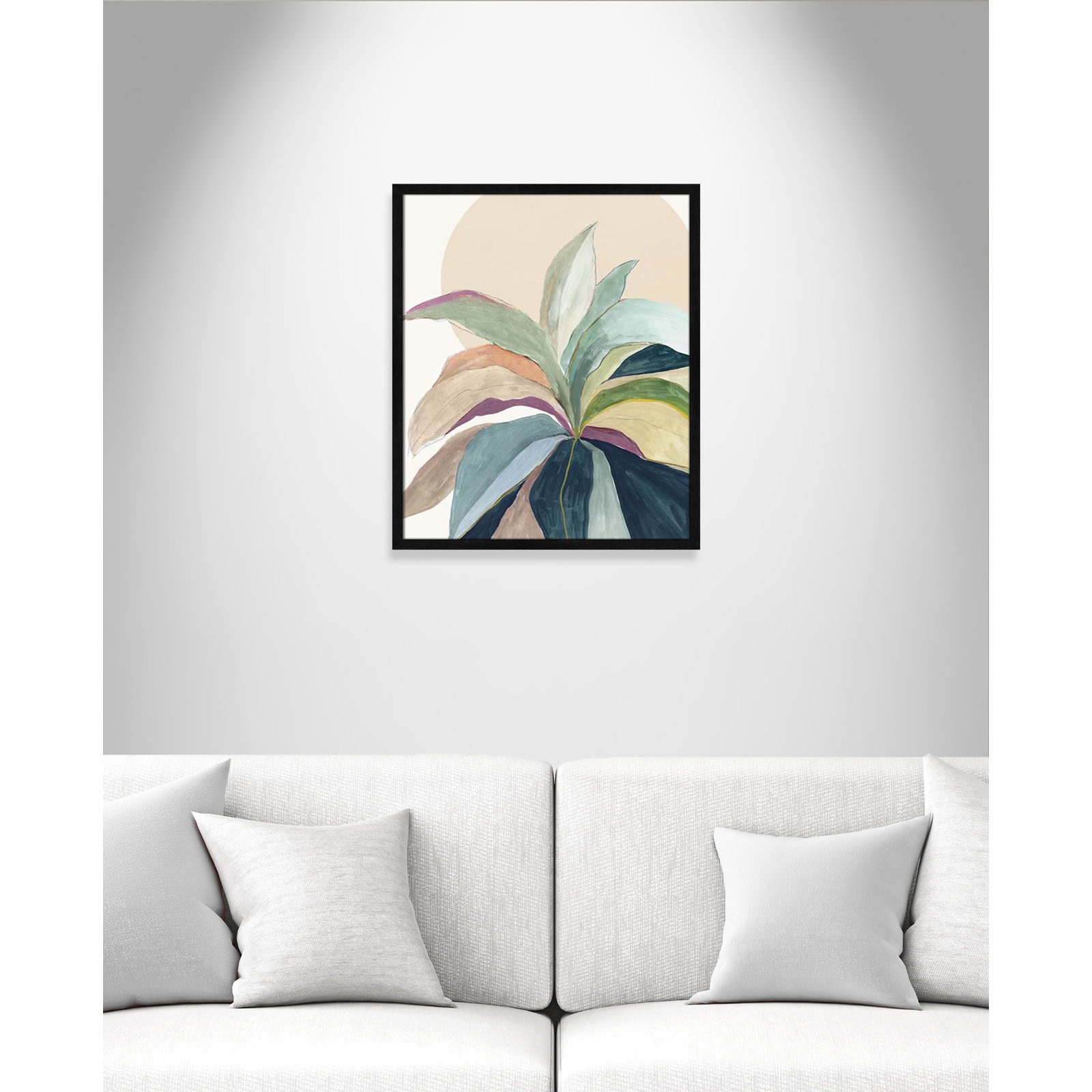 Sunny Bright Leaves II by Asia Jensen, Black Slim Unmatted Picture Framed, 25.5" H x 21.5" W x 0.75" D