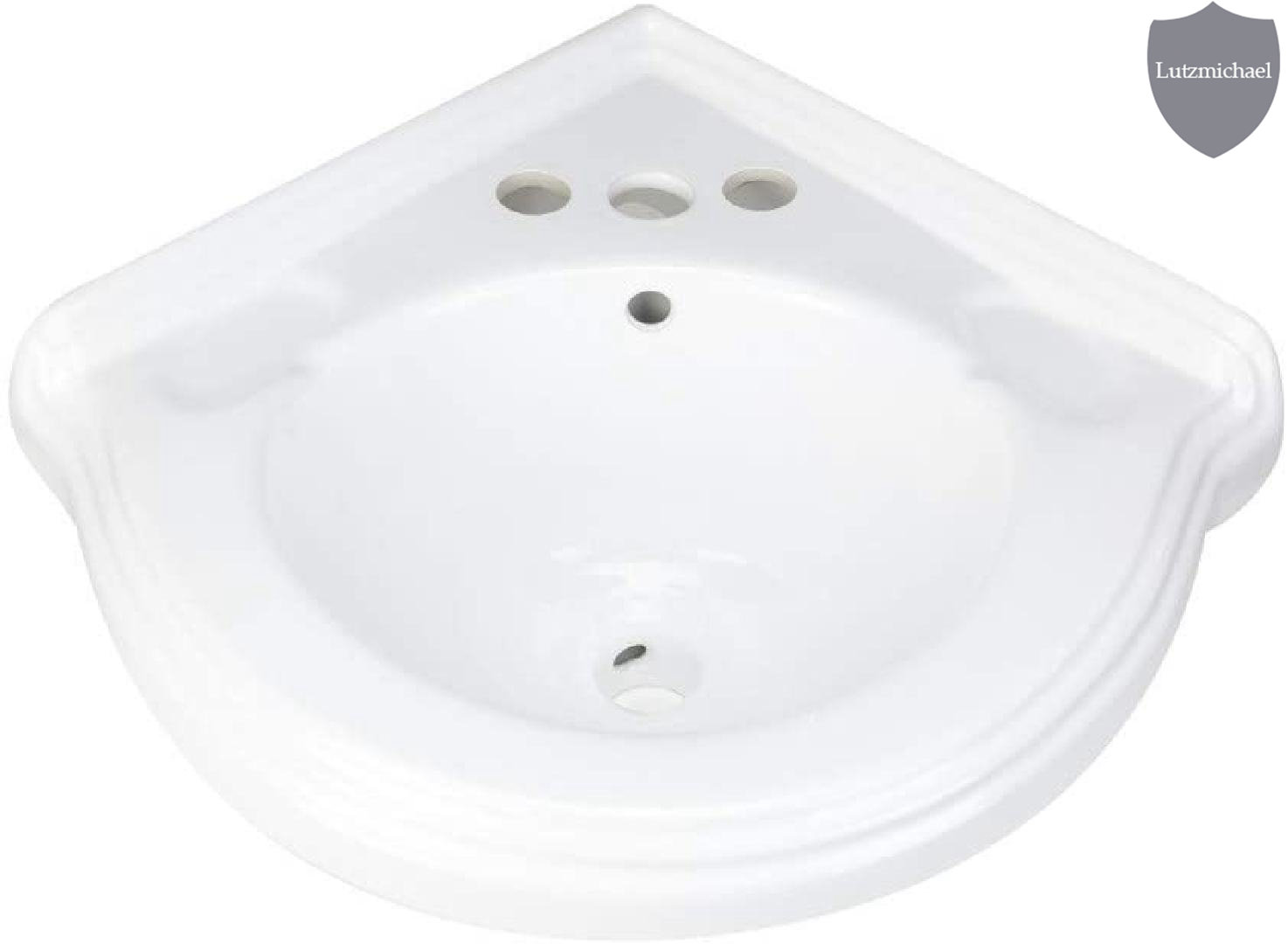 Menggutong 20'' White Ceramic Specialty Corner Bathroom Sink with