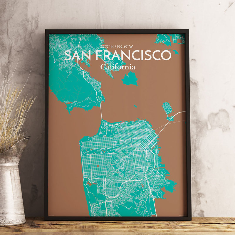 San Francisco City Map - No Frame Print, 43.2cm H x 27.9cm W x 0.13cm D