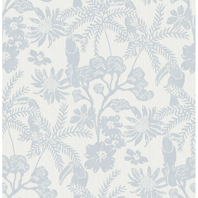 Jacaranda Taupe Tropical Trail Wallpaper, Blue