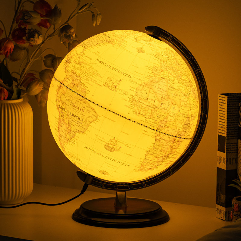 Globe terrestre rétro 12 "avec support en bois