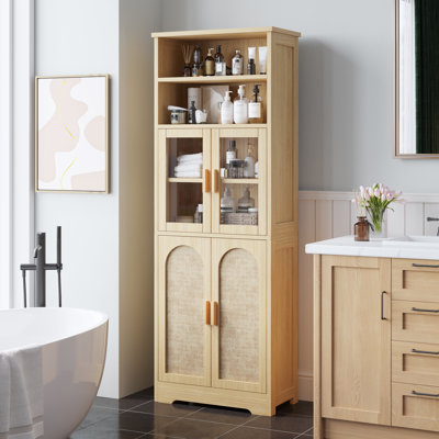66.93" H Rattan Storage Cabinet