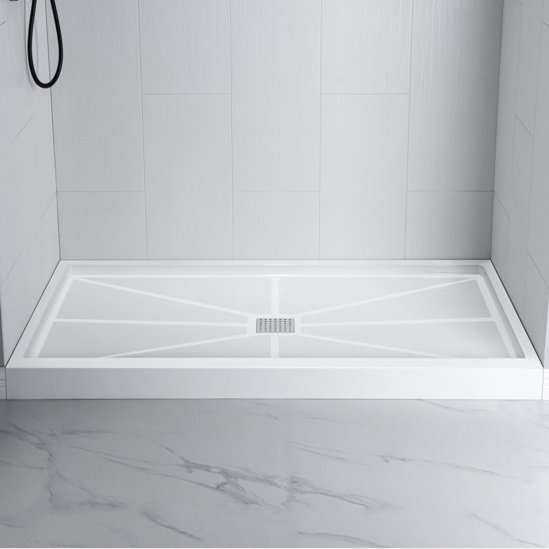 Matte White Solid Surface Shower & Tub Wall Panel, Surround, Quick Install, Cuttable, 0.138" thick, Matte White