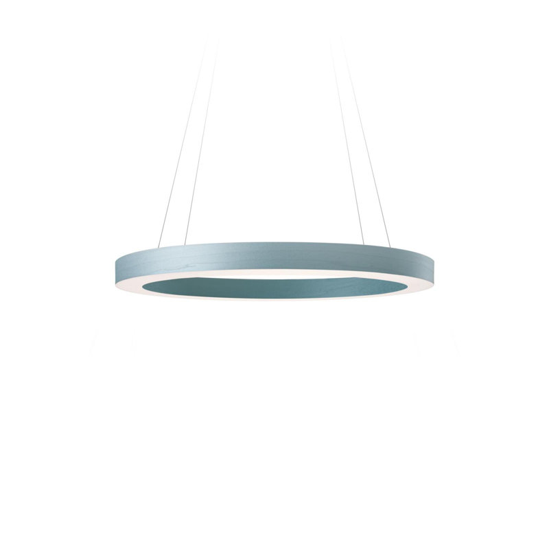 Oh! Line 1 - Light LED Chandelier, Matte Black, Natural Cherry, 2" H x 23.6" W x 23.6" D