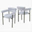 Chaise de salle à manger rembourrée avec pieds en métal (ensemble de 2)-67577332