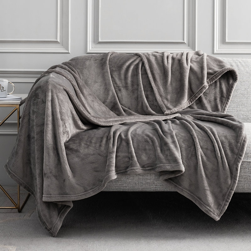 Throw Blanket, 90" W x 90" L, Gray