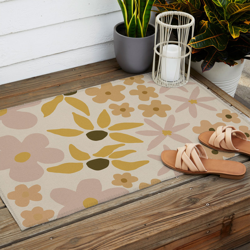 Floral Indoor Rug, Rectangle 2' x 3'