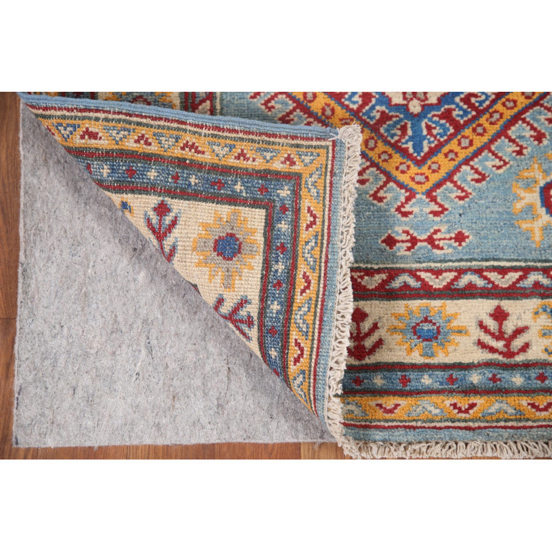 Tapis de couloir bleu clair Kazak