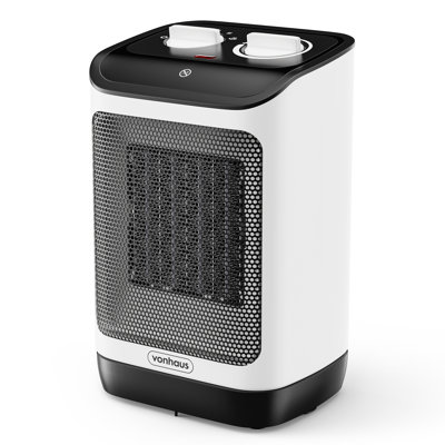 VonHaus 2000W 6800 BTU Electric Compact Space Heater with Adjustable Thermostat