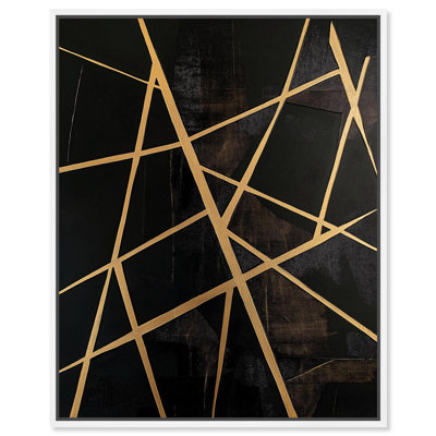 Fractured Zenith Canvas Print Black Gold Decor by Art Remedy