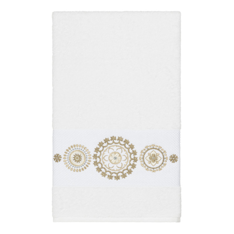 Serviette de bain en coton turc Isabelle, Blanc