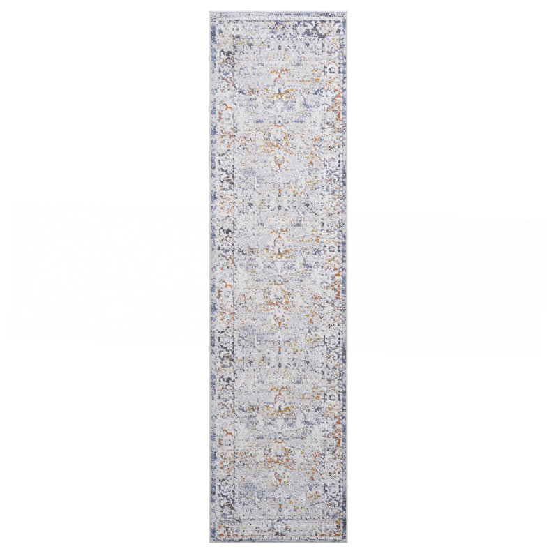 Tapis ivoire / gris / traditionnel, Tapis de couloir 2 pi 2 po x 8 pi