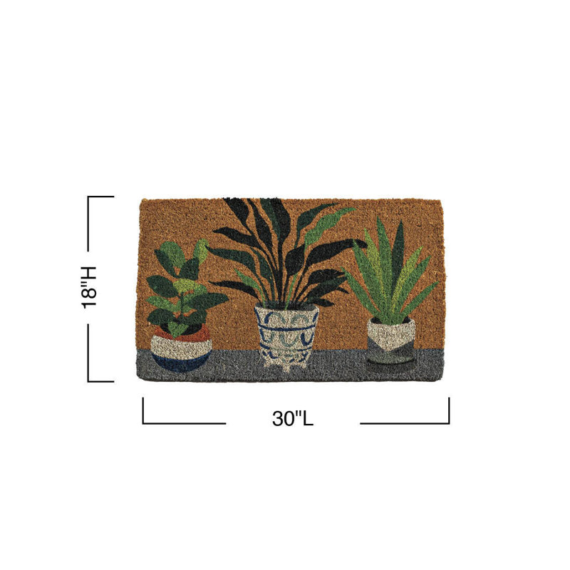 House Plant Natural Coir Doormat