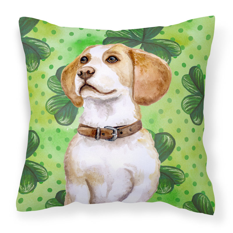 Coussin intérieur/extérieur st patrick, Beagle, 18 po x 18 po