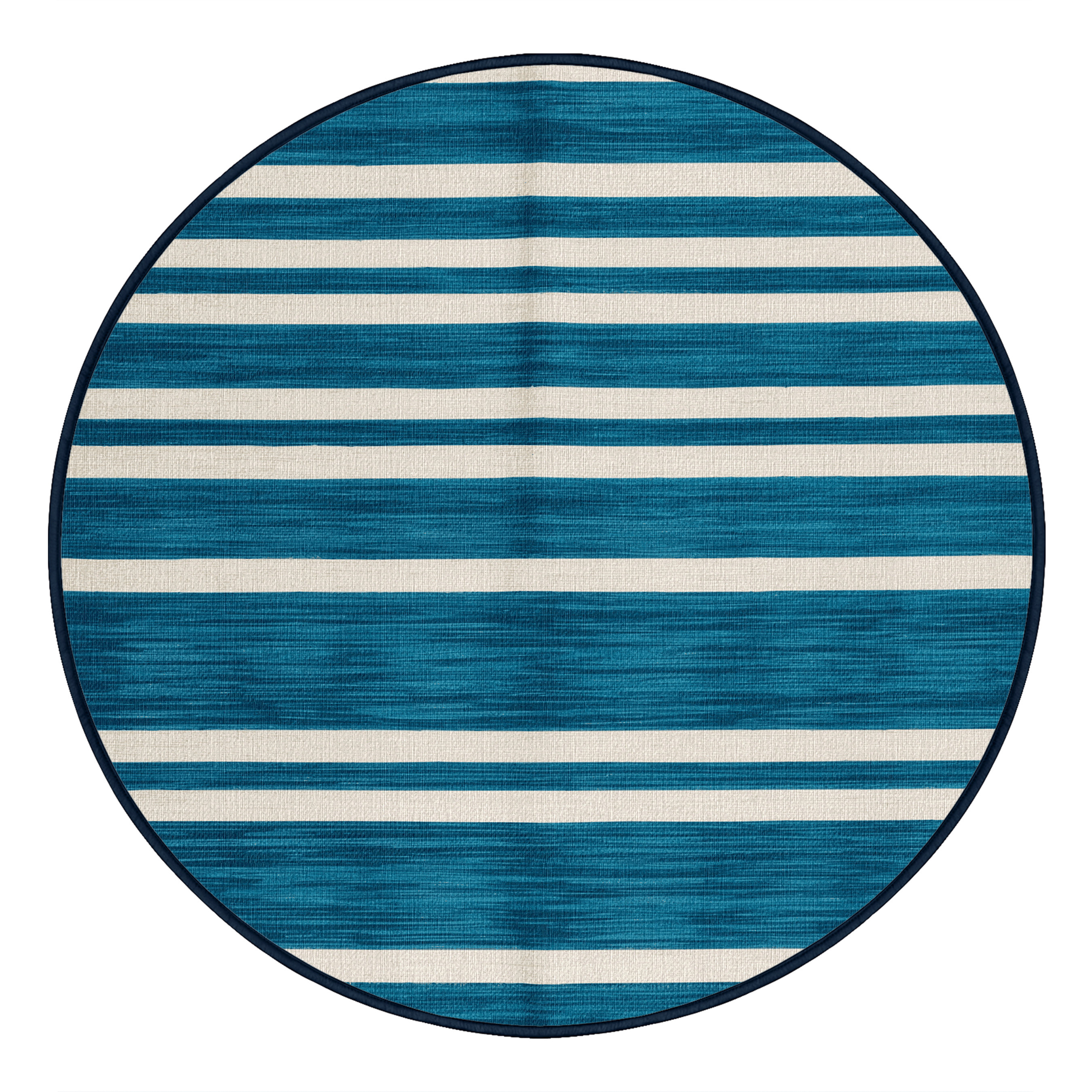 Long Horizontal Rug Longshore Tides Machine Washable Horizontal Stripes Blue Area Rug | Wayfair