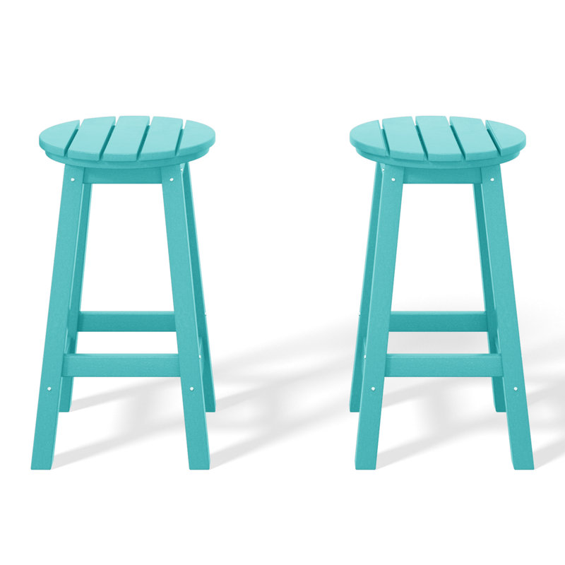 Tabouret de comptoir rond 24 po Laguna, Bleu sarcelle
