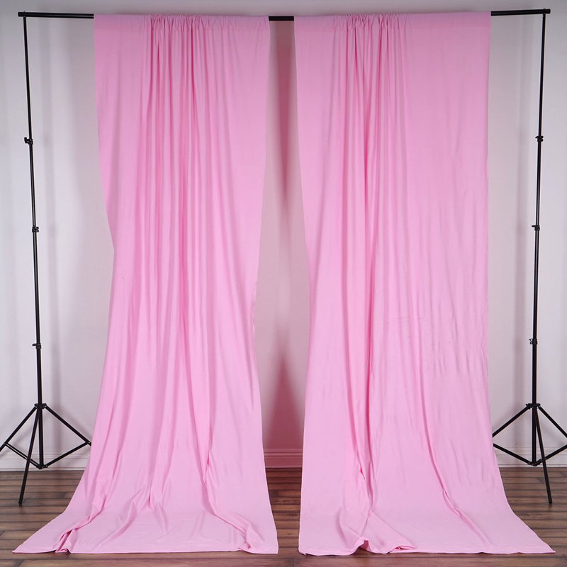 Antion Semi Sheer Curtain Single Panel, 56" x 84", Pink