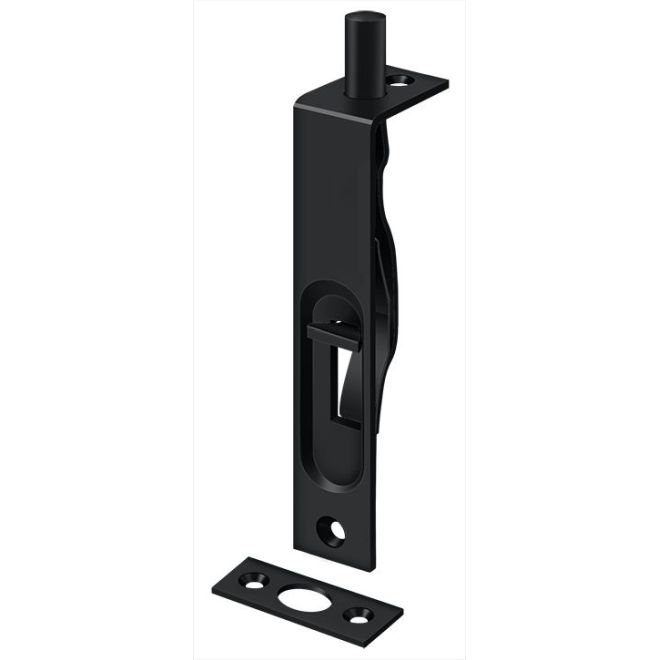 Deltana 4FBS19 4" Flush Bolt; Heavy Duty; Black Finish, Painted Black