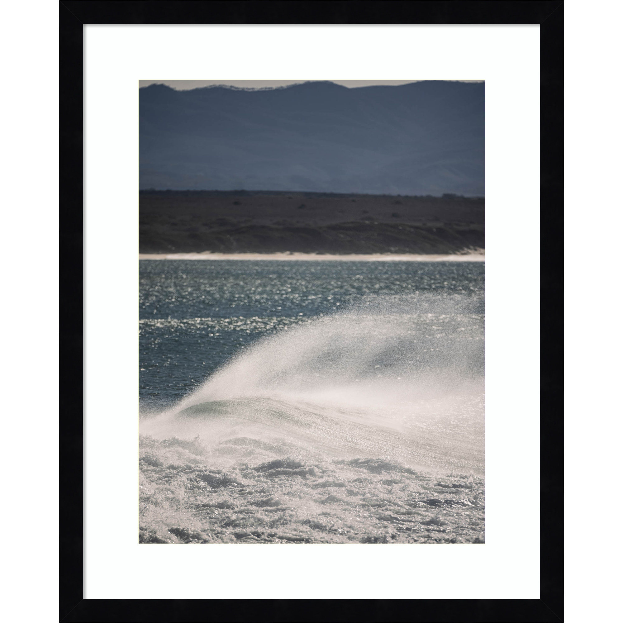 Sea Spuit by Shot by Clint Wood Framed Wall Art Print, Black , 21" H x 17" W
