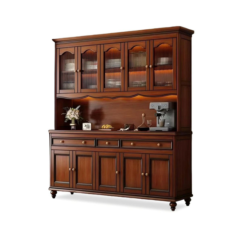 Buffet en bois massif brun noisette