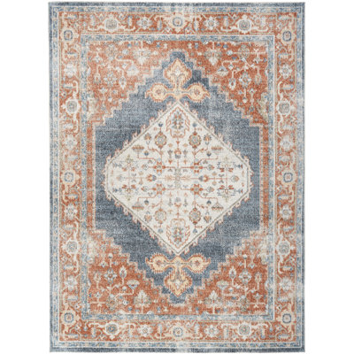 Tapis multicolore lavable à la machine Makalyn