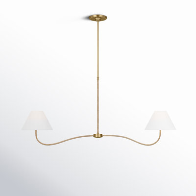 2 - Light Steel Dimmable Linear Chandelier