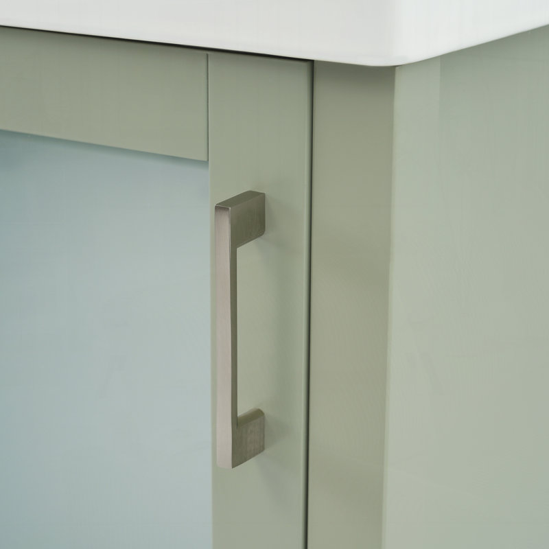 Meuble-lavabo de 20 pouces avec lavabo en céramique, Vert