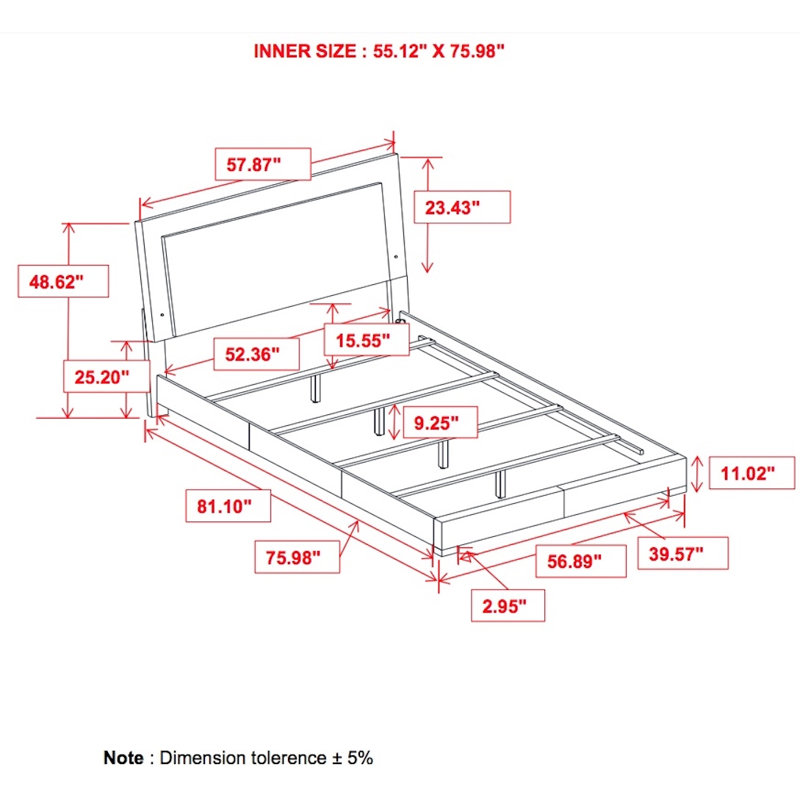 Acampo Upholstered Standard Bed, Full / Double