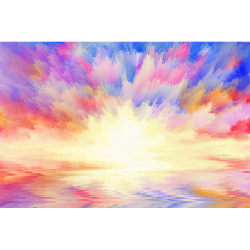 Lever de soleil multicolore par Pobytov, H 20 po x l 30 po