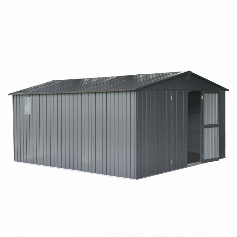 Remise de rangement dans l'arrière-cour 11 pi x 12,5 pi avec structure en acier galvanisé et fenêtres, remise de jardin en métal avec porte verrouillable pour outils
